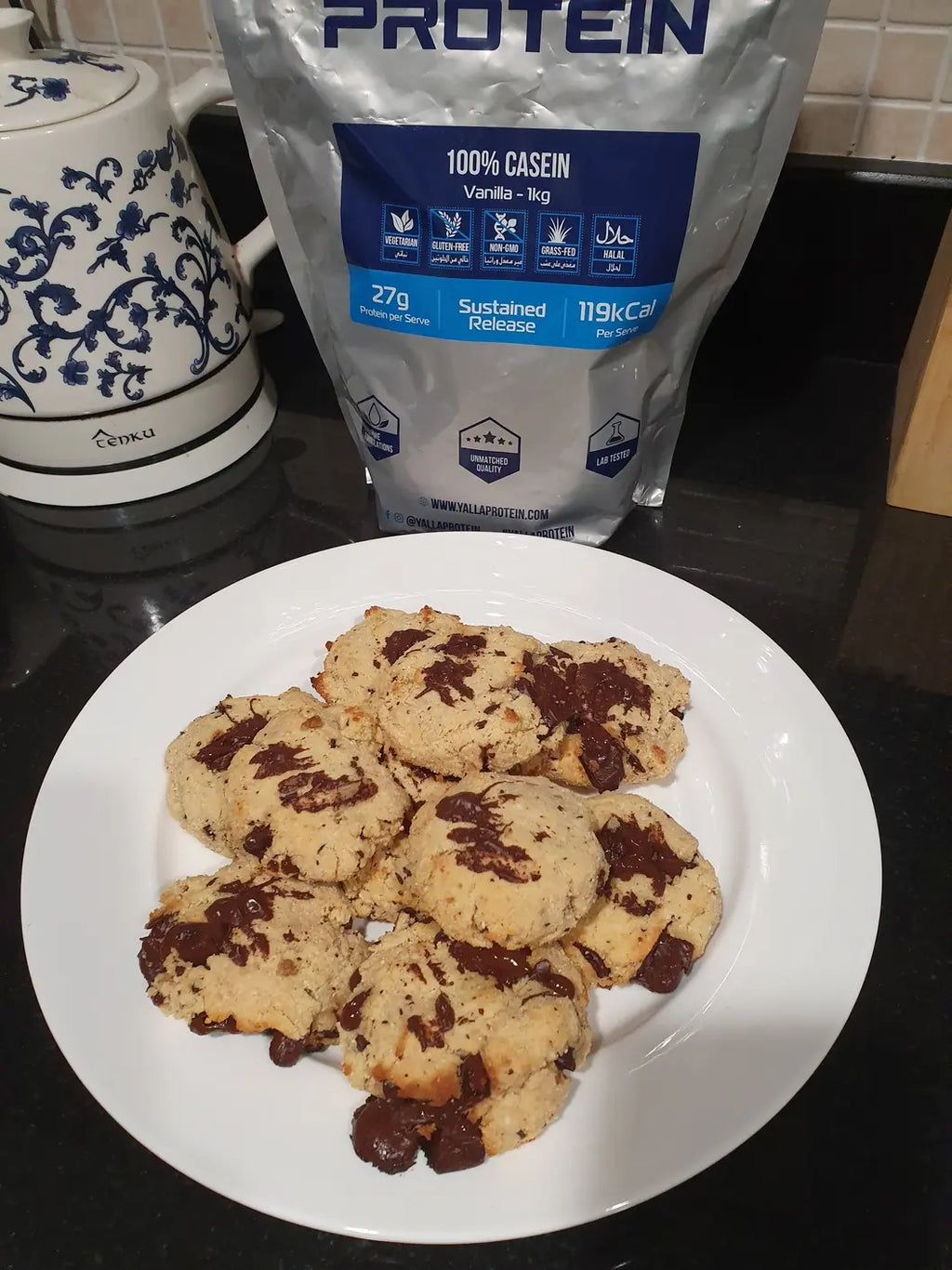 Low Carb Choc Chip Protein Cookies