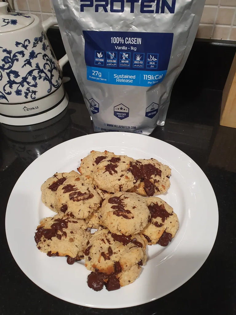 Low Carb Choc Chip Protein Cookies